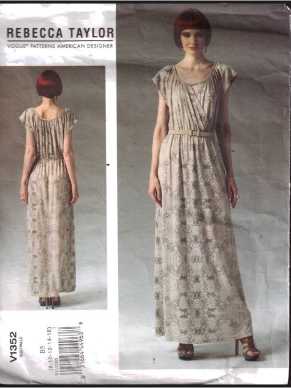 V1352 misses knit dress pattern